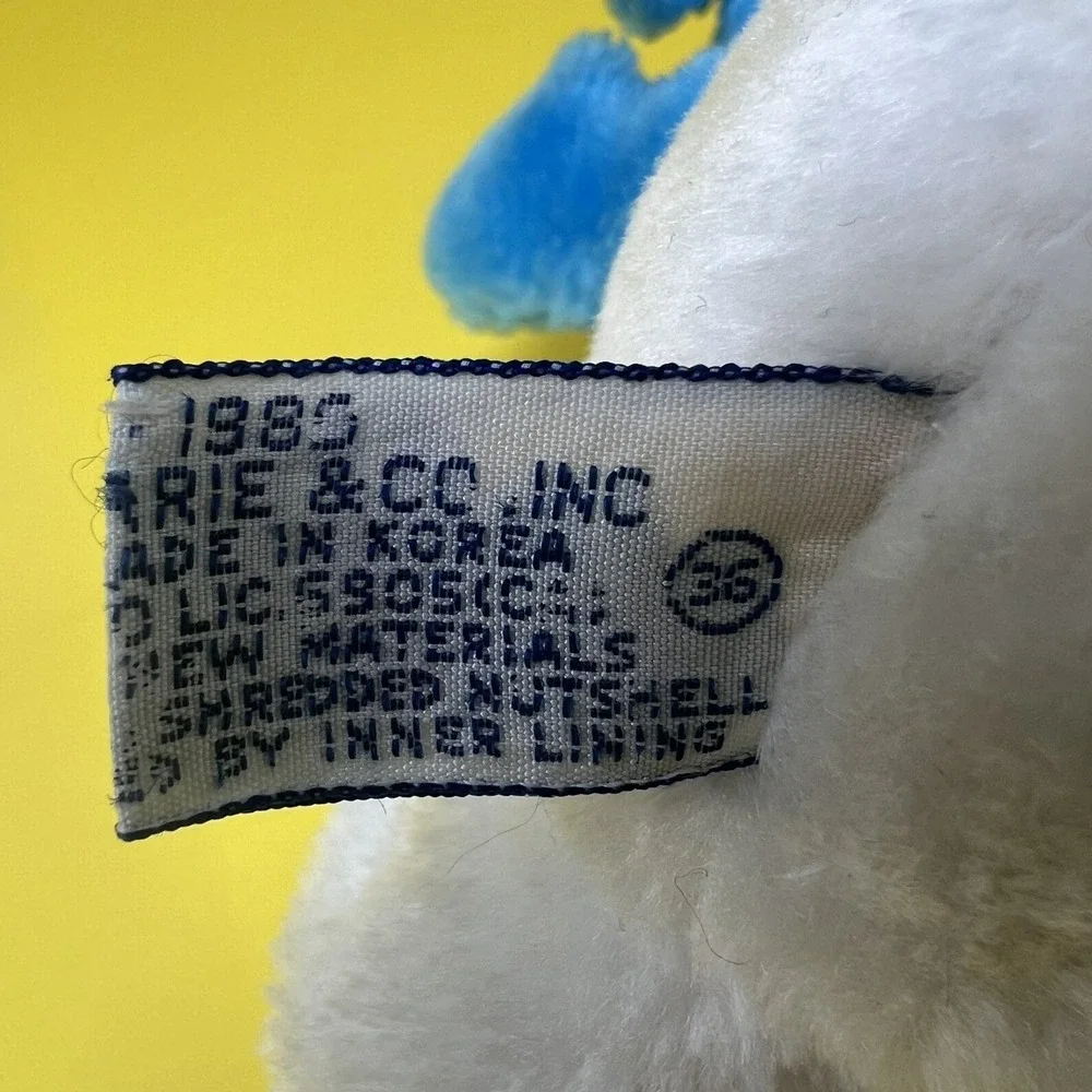 Vintage Smurf Plush Wallace Berrie 1980 Blue White 8